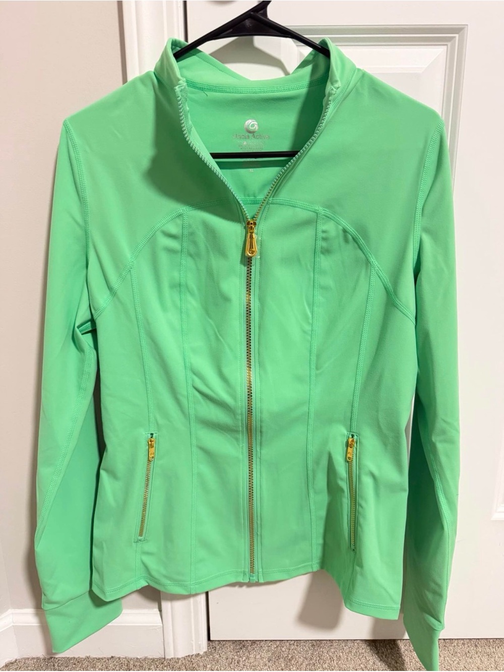 Ladies' Green Zip-Front Active Jacket